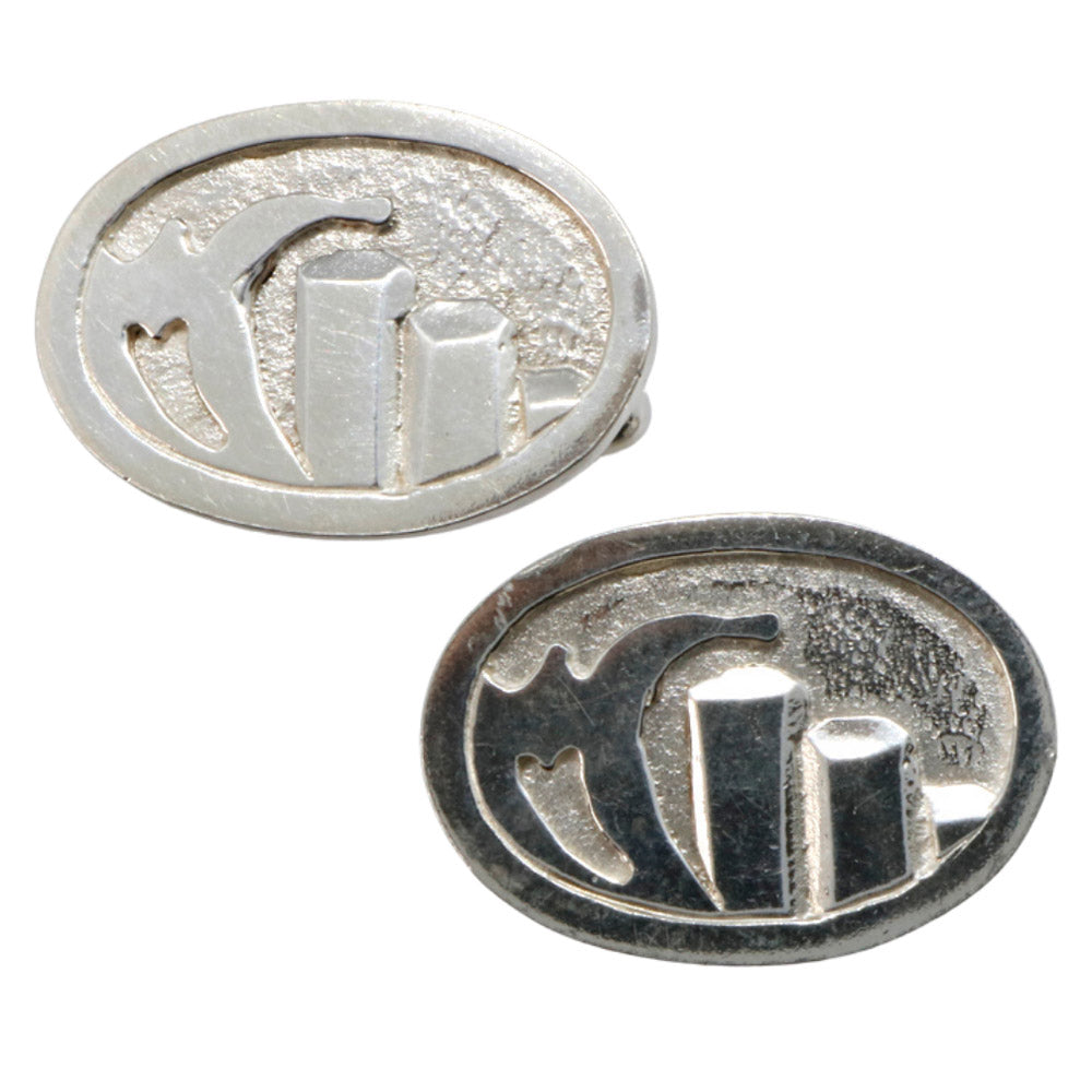 Isle of Man Coin Cuff-links Enamelled order with Celtic Cross Motif.