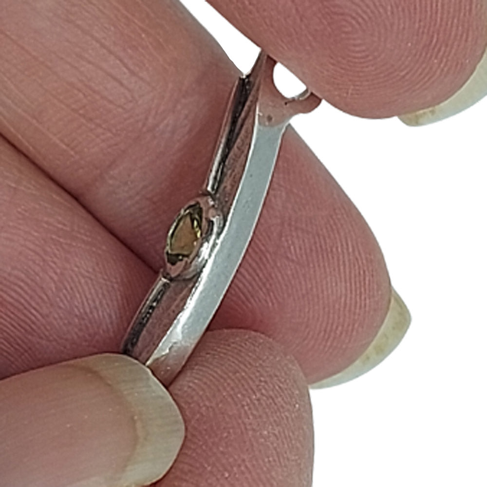 Marquis Shaped Sterling Silver Pendant a choice of stone by Robert Spotten