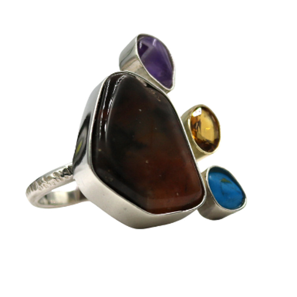 One Off Sterling fashion / statement silver and gold ring