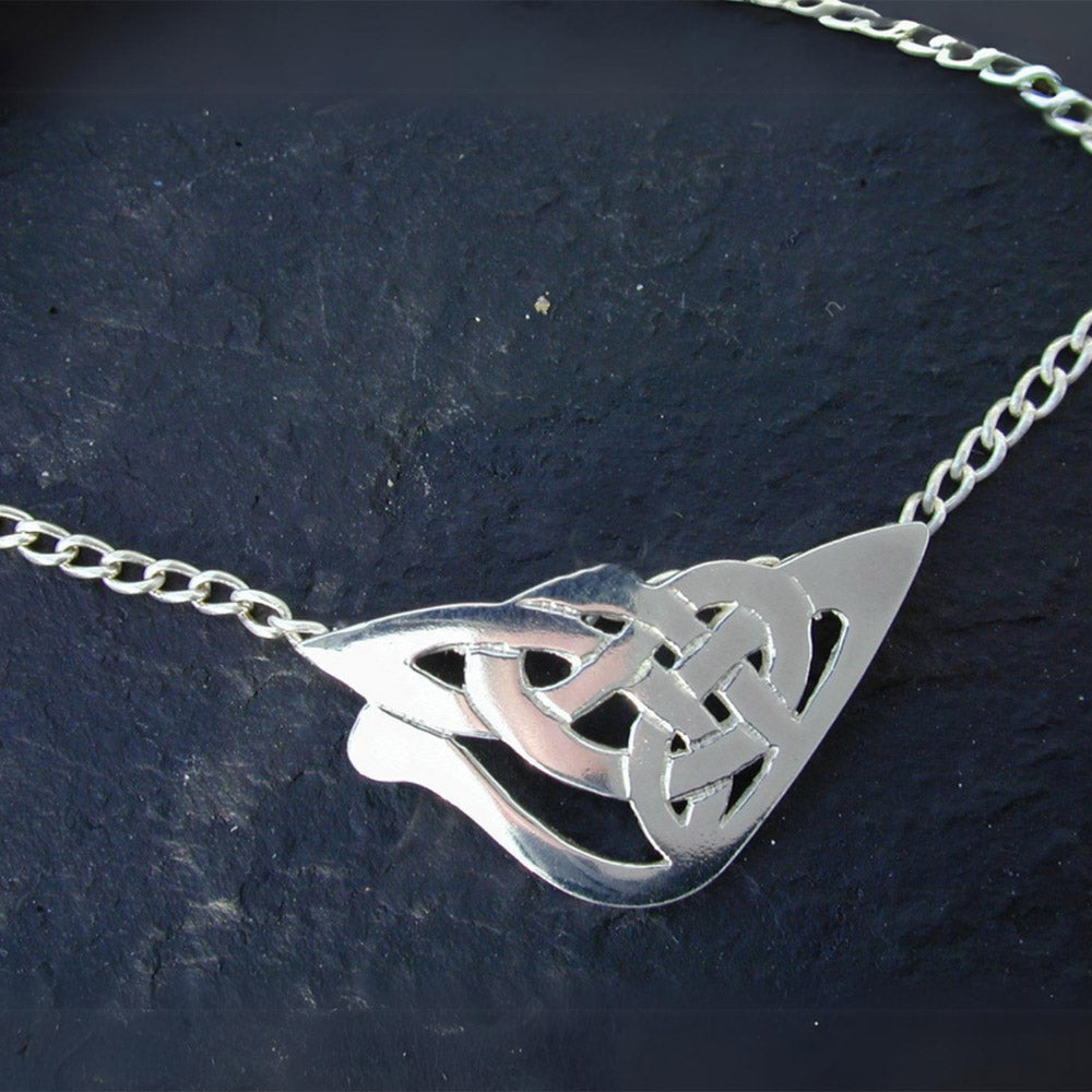 Celtic Sterling Silver Dangle earrings with matching brooch, ring and necklace