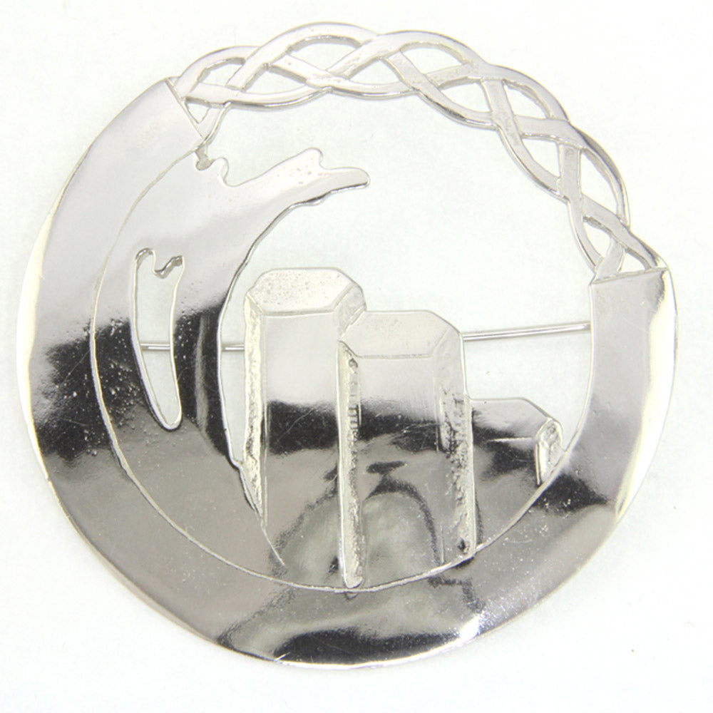 Sterling Silver Celtic Brooch: Wave over the Giant's Causeway Stones by Robert Spotten