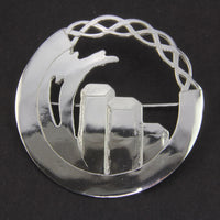 Sterling Silver Celtic Brooch: Wave over the Giant's Causeway Stones by Robert Spotten