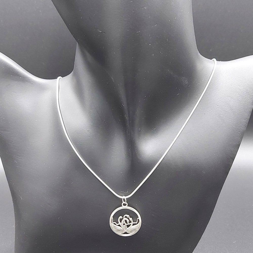 Recycled Sterling Silver Pendant - Children of Lir, Irish Myth