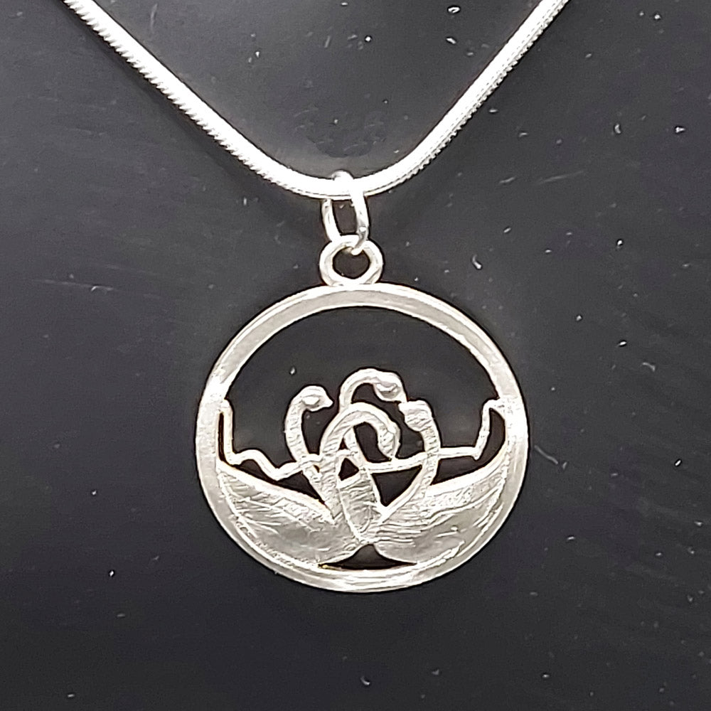 Recycled Sterling Silver Pendant - Children of Lir, Irish Myth