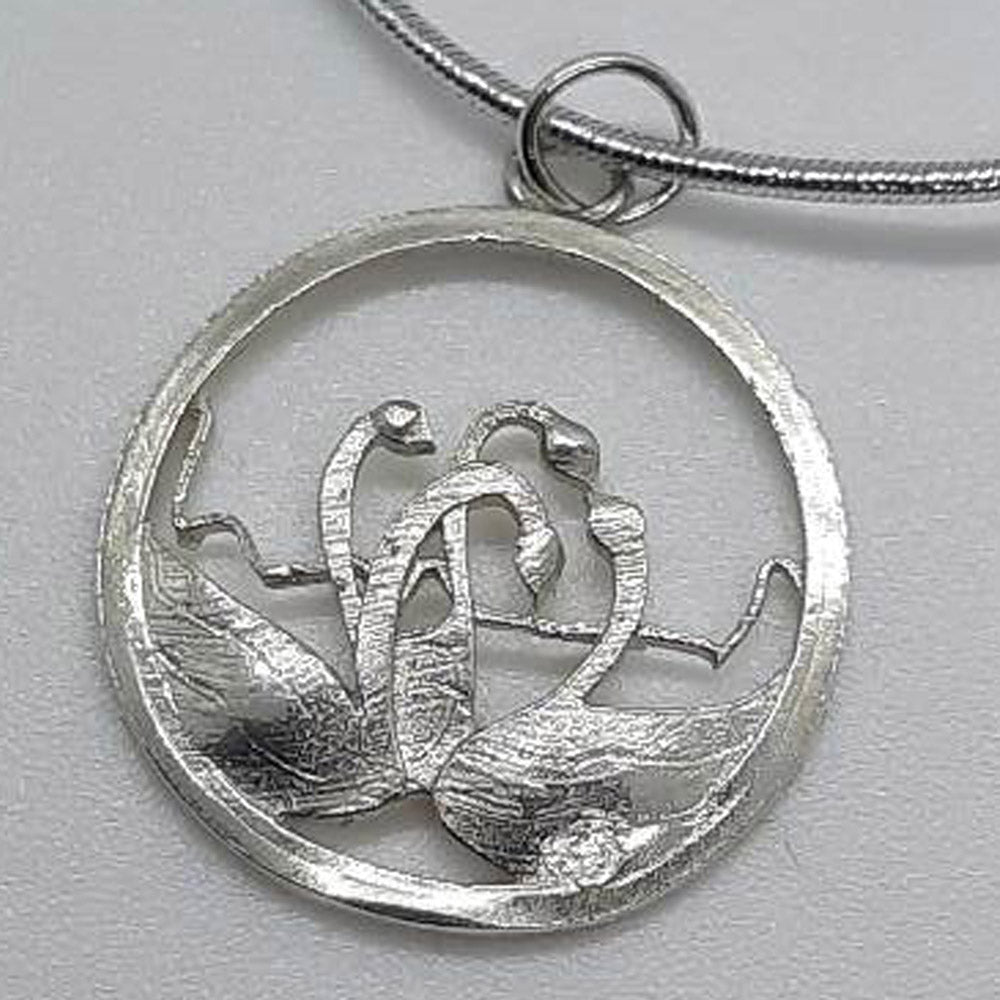 Recycled Sterling Silver Pendant - Children of Lir, Irish Myth