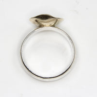 Gold and Silver Buttercup ring - Unique Yellow Gold Ring and Sterling Silver, fashion ring with Gold bead by Robert Spotten