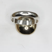Gold and Silver Buttercup ring - Unique Yellow Gold Ring and Sterling Silver, fashion ring with Gold bead by Robert Spotten