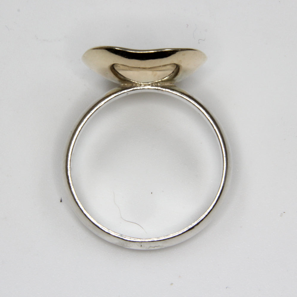 Gold and Silver Buttercup ring - Unique Yellow Gold Ring and Sterling Silver, fashion ring with Gold bead by Robert Spotten