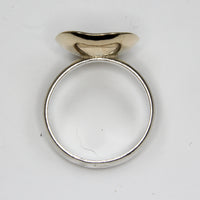 Gold and Silver Buttercup ring - Unique Yellow Gold Ring and Sterling Silver, fashion ring with Gold bead by Robert Spotten