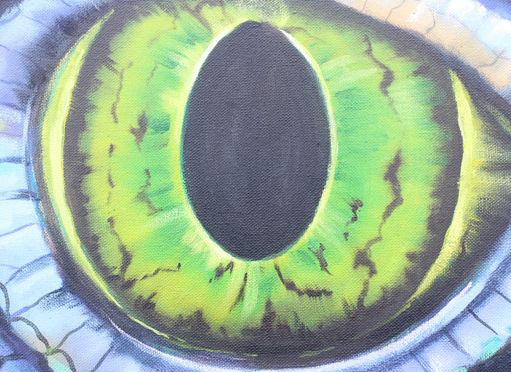 Eye of the Green Iguana - Oil painting by Robert Spotten