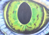 Eye of the Green Iguana - Oil painting by Robert Spotten