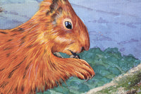 Red Squirrels in Ballycastle Forest - Gouache painting by Robert Spotten