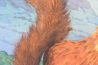 Red Squirrels in Ballycastle Forest - Gouache painting by Robert Spotten