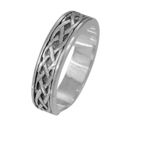 Sterling Silver Celtic Patterned Ring (perfect in Gold, Platinum or Palladium as wedding ring)