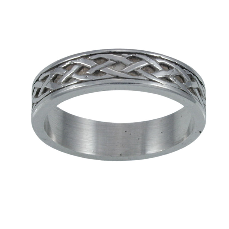 Sterling Silver Celtic Patterned Ring (perfect in Gold, Platinum or Palladium as a wedding ring)