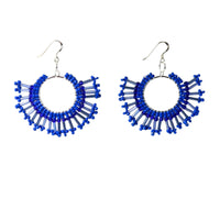 Sunburst Statement Earrings – Handcrafted Beadwork with sterling silver hooks -choice of colour