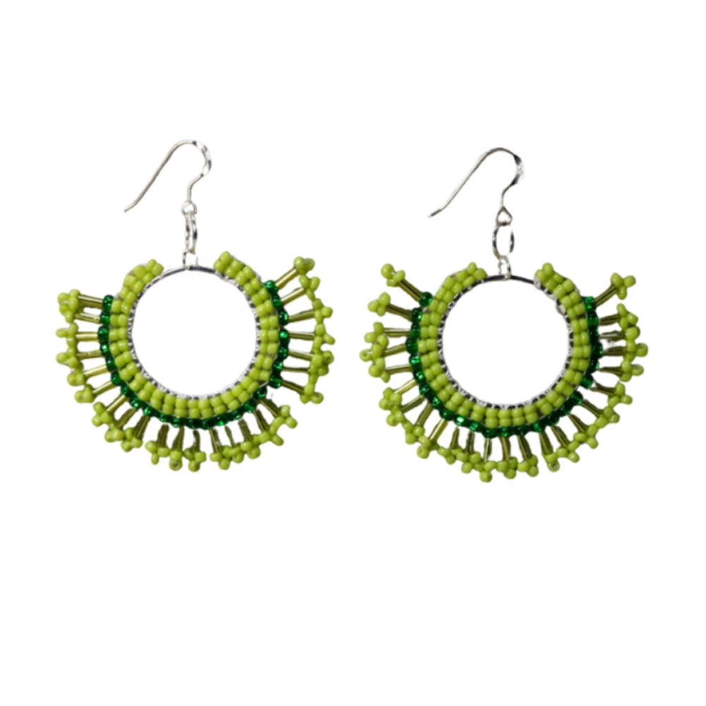 Sunburst Statement Earrings – Handcrafted Beadwork with sterling silver hooks -choice of colour