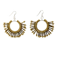 Sunburst Statement Earrings – Handcrafted Beadwork with sterling silver hooks -choice of colour