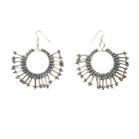 Sunburst Statement Earrings – Handcrafted Beadwork with sterling silver hooks -choice of colour