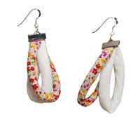 Handmade Textile Double Earrings with sterling silver hooks – Playful, Light & One of a Kind - variety of patterns to choose from - The Puffin Gallery