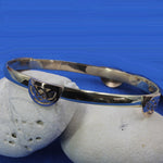 Handmade Recycled Sterling Silver Bangle with 9kt Gold Celtic Knot Feature