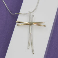 Gold and Sterling Silver Wire Cross