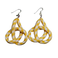 Handmade Textile Knot Earrings with sterling silver hooks – Playful, Light & One of a Kind - variety of patterns to choose from - The Puffin Gallery