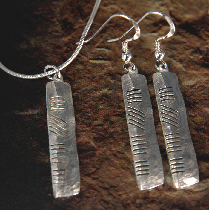 Ogham Stones inspired Sterling Silver earrings: EIRE