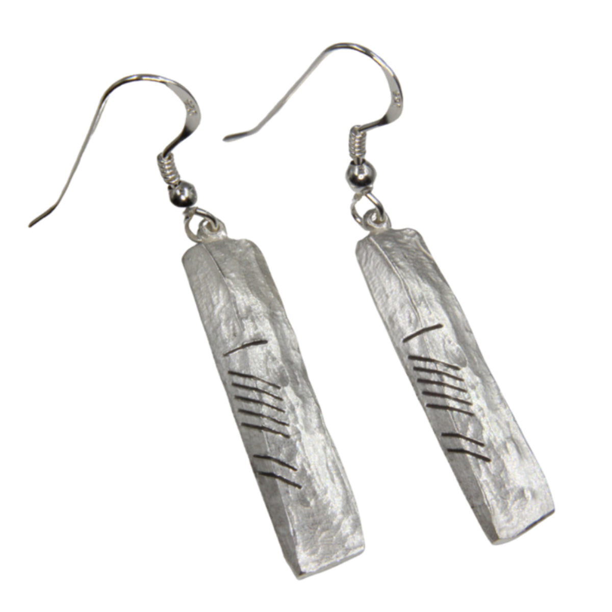 Ogham Stones inspired Sterling Silver earrings: LOVE
