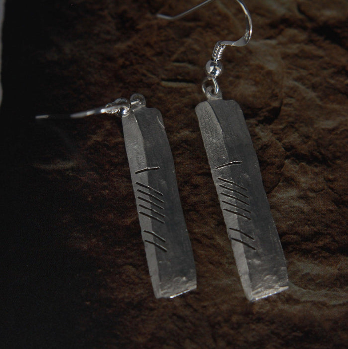 Ogham Stones inspired Sterling Silver earrings: LOVE