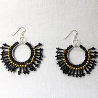 Sunburst Statement Earrings – Handcrafted Beadwork with sterling silver hooks -choice of colour