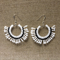 Sunburst Statement Earrings – Handcrafted Beadwork with sterling silver hooks -choice of colour