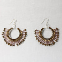 Sunburst Statement Earrings – Handcrafted Beadwork with sterling silver hooks -choice of colour