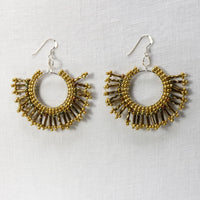 Sunburst Statement Earrings – Handcrafted Beadwork with sterling silver hooks -choice of colour