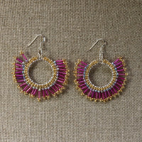 Sunburst Statement Earrings – Handcrafted Beadwork with sterling silver hooks -choice of colour