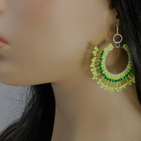 Sunburst Statement Earrings – Handcrafted Beadwork with sterling silver hooks -choice of colour