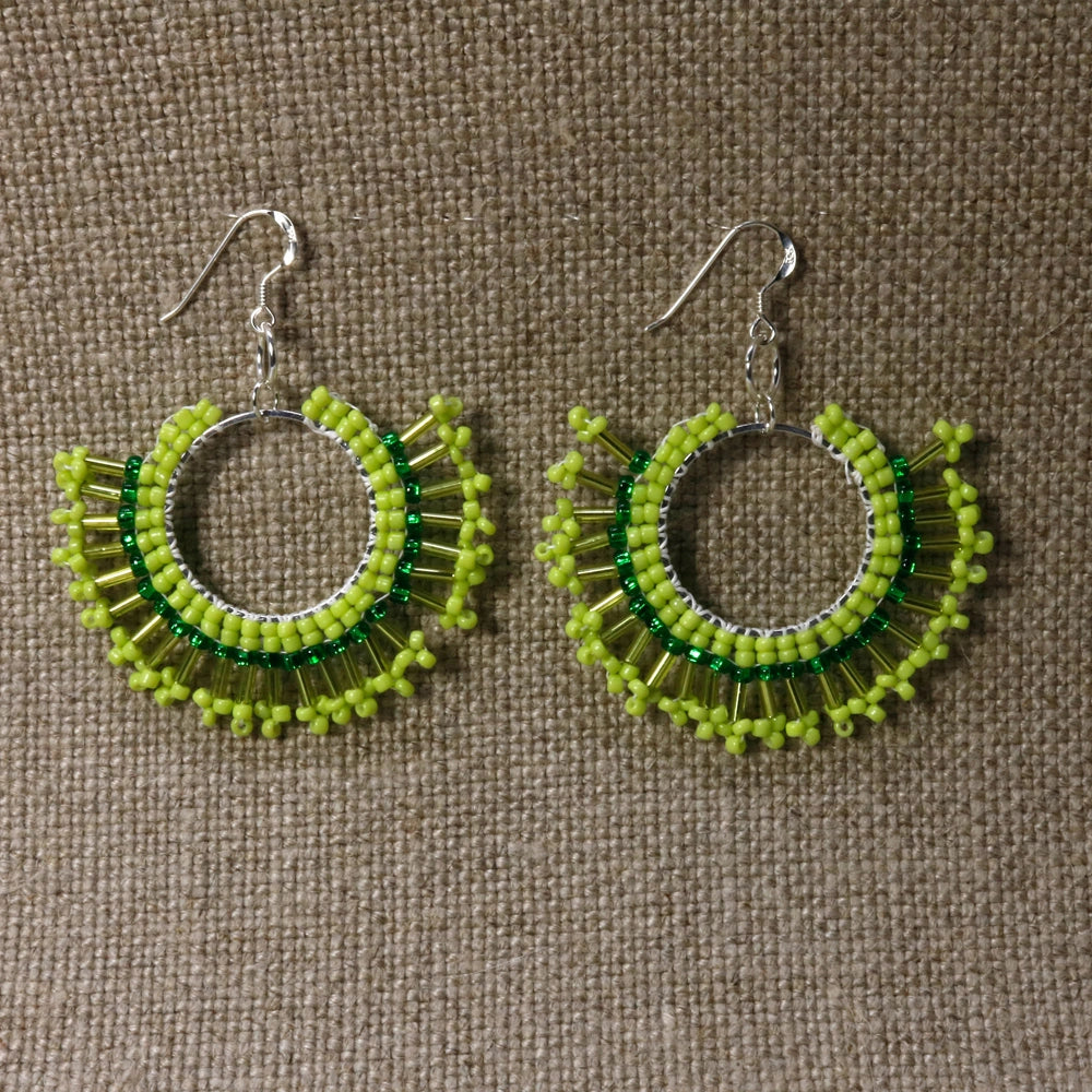 Sunburst Statement Earrings – Handcrafted Beadwork with sterling silver hooks -choice of colour