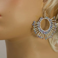 Sunburst Statement Earrings – Handcrafted Beadwork with sterling silver hooks -choice of colour