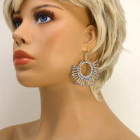 Sunburst Statement Earrings – Handcrafted Beadwork with sterling silver hooks -choice of colour