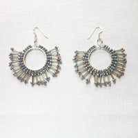 Sunburst Statement Earrings – Handcrafted Beadwork with sterling silver hooks -choice of colour