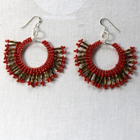 Sunburst Statement Earrings – Handcrafted Beadwork with sterling silver hooks -choice of colour