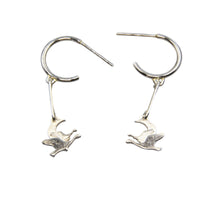 Recycled Sterling Silver Hoop Earrings with matching pendant - Children of Lir, Irish Myth