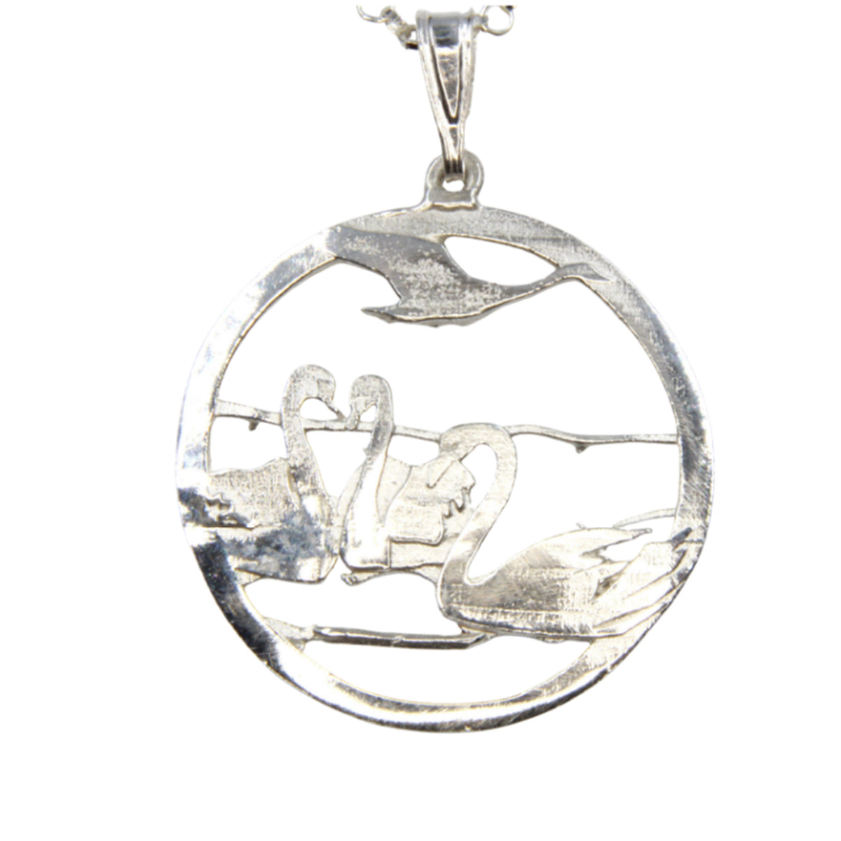 Recycled Sterling Silver Pendant - Children of Lir, Irish Myth