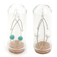 Sterling silver Wire Earrings (choice of pearls and beads)