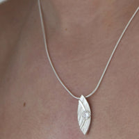 Marquis Shaped Sterling Silver Pendant a choice of stone by Robert Spotten