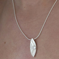 Marquis Shaped Sterling Silver Pendant a choice of stone by Robert Spotten