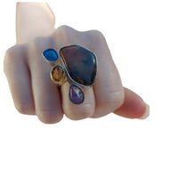 One Off Sterling fashion / statement silver and gold ring