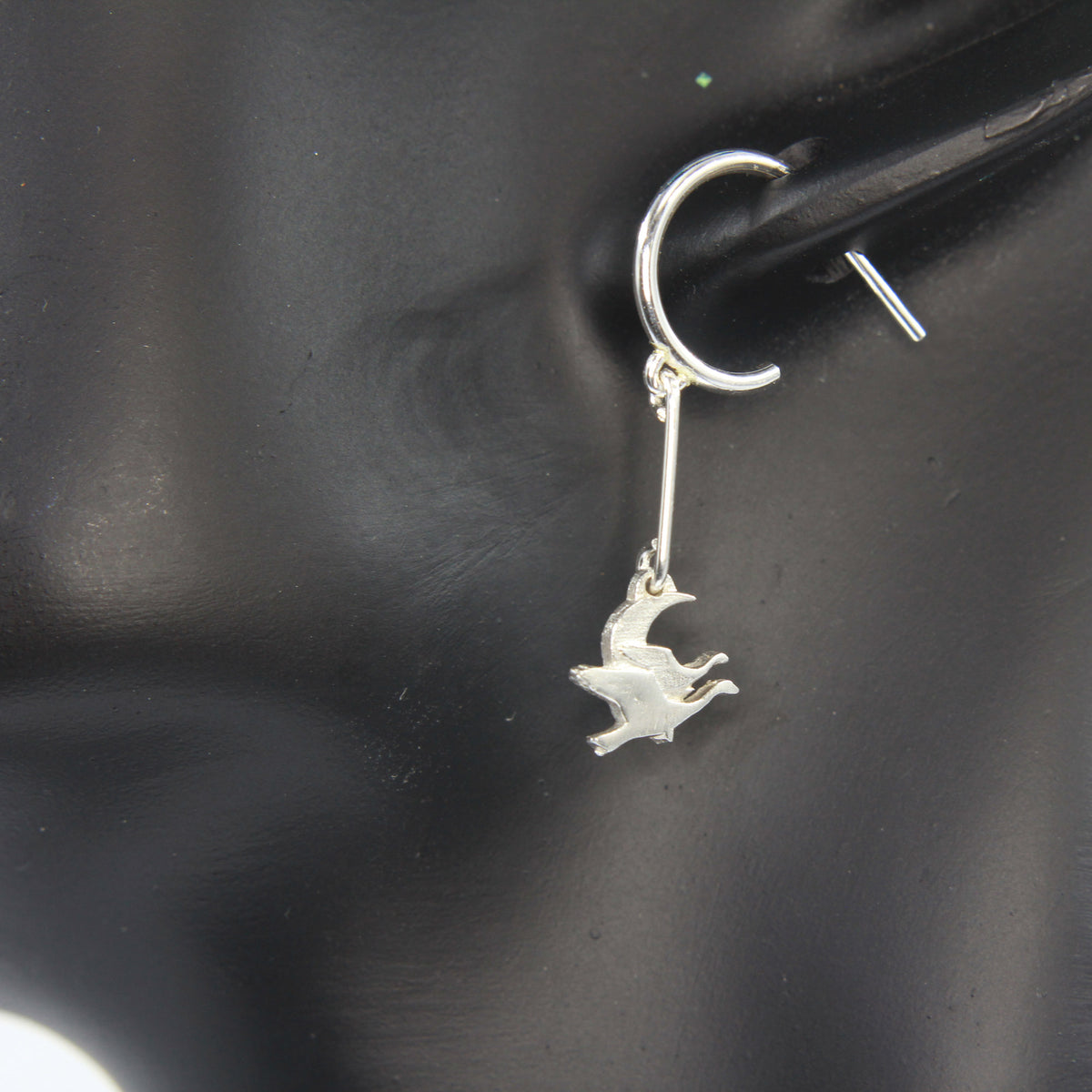 Recycled Sterling Silver Hoop Earrings with matching pendant - Children of Lir, Irish Myth