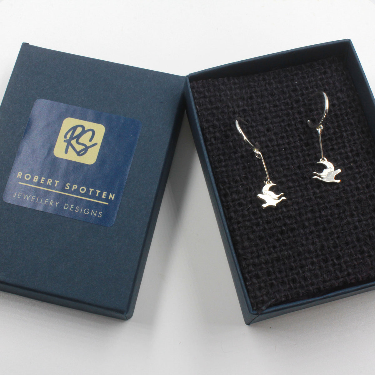 Recycled Sterling Silver Hoop Earrings with matching pendant - Children of Lir, Irish Myth