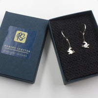 Recycled Sterling Silver Hoop Earrings with matching pendant - Children of Lir, Irish Myth